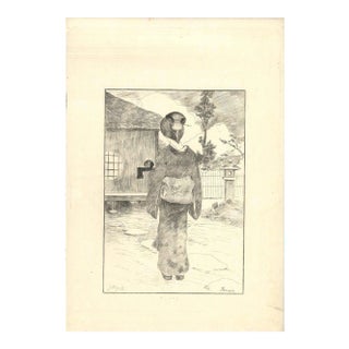 Servante - Original Etching on Japan Paper by G. F. Bigot - Tokyo 1886 1886 For Sale