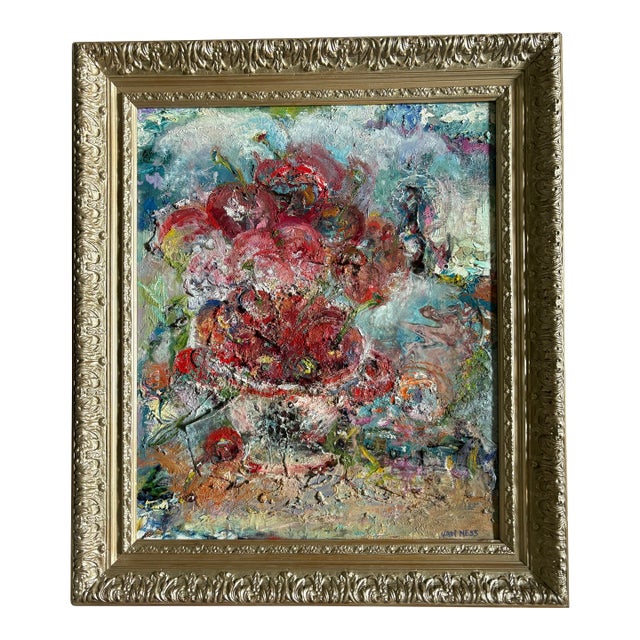 "Cherry Bomb", Original Oil Painting, Abstract, Expressionistic, by Van Ness For Sale
