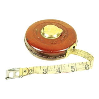 English Early 20th Century Leather Bound Tape Measure For Sale