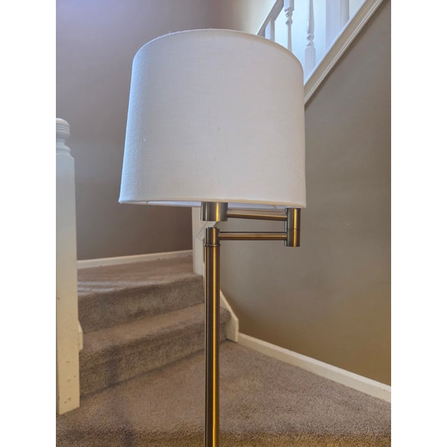 Ralph Lauren Ralph Lauren Brass Finish Articulated Swing Arm Floor Standing Lamp For Sale - Image 4 of 10