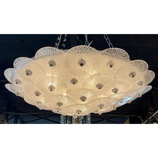 Glass Modern Murano Glass Multi Disc Flush Mount Chandelier For Sale - Image 7 of 7