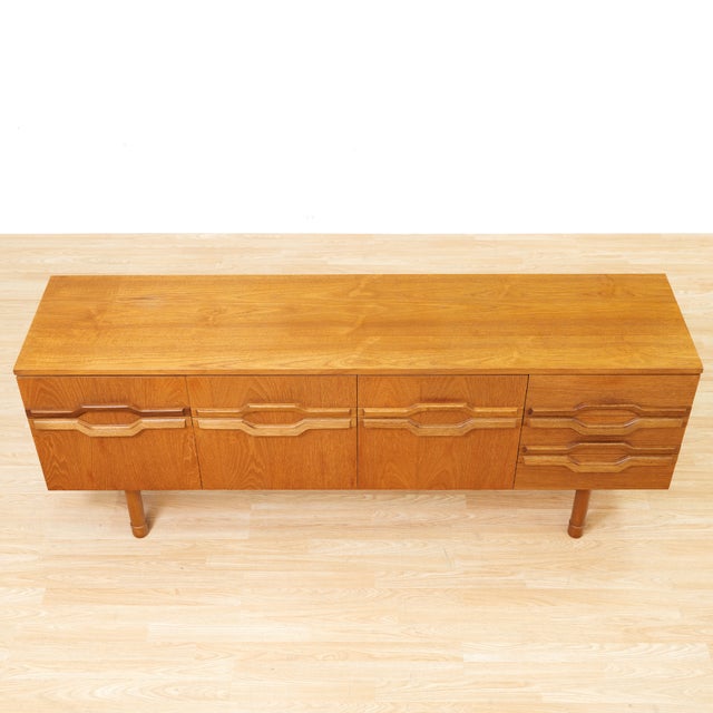 Brown Mid Century Teak Credenza by Uniflex Furniture For Sale - Image 8 of 10
