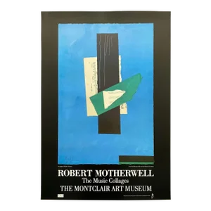 Robert Motherwell Vintage 1989 Abstract Expressionist Lithograph Print Modernist Exhibition Poster " Cor Anglais " 1976