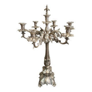 19th Century Georgian Silver Plate Candelabrum /Candelabra For Sale