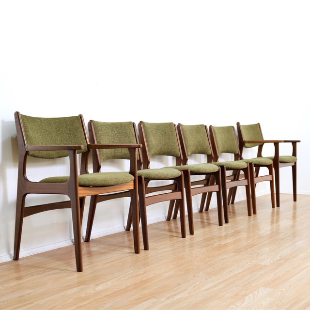 1960s Set of Six Danish Modern Dining Chairs by Dyrlund Furniture For Sale - Image 5 of 12