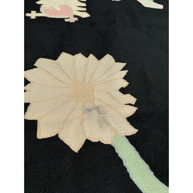 1990s 11ft 8in × 13ft 11in Strack Romania Botanical Kilim Area Rug, Circa 1990 For Sale - Image 5 of 12