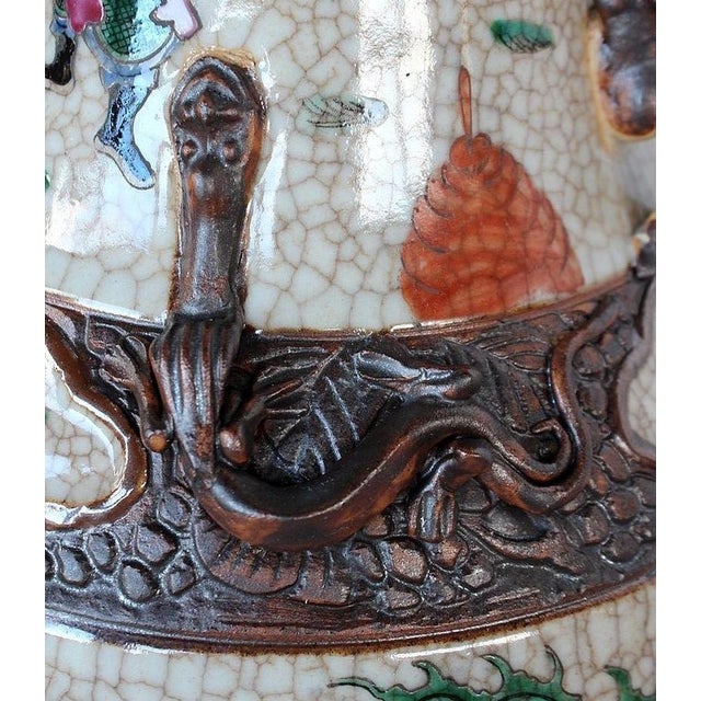 Large Canton Crackled Porcelain Baluster Vase, China, 19th Century For Sale - Image 11 of 18