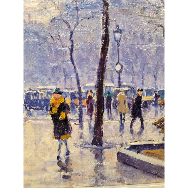 Henry Malfroy-1930s People in the Street at Place De La Madeleine,Paris-Oil Painting For Sale In Los Angeles - Image 6 of 9