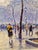 Henry Malfroy-1930s People in the Street at Place De La Madeleine,Paris-Oil Painting For Sale In Los Angeles - Image 6 of 9