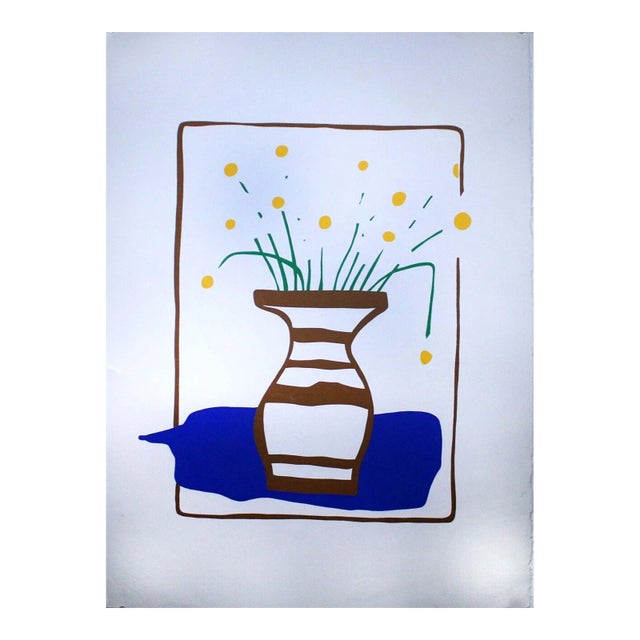 Daniel Gelakoska Embossed Flowers Contemporary Serigraph with Embossed Artist For Sale