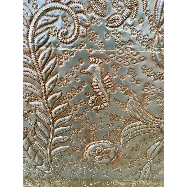 Vintage Bohemian Hand-Embossed Sheet Metal King Size Headboard. Circa 1980s For Sale - Image 13 of 18