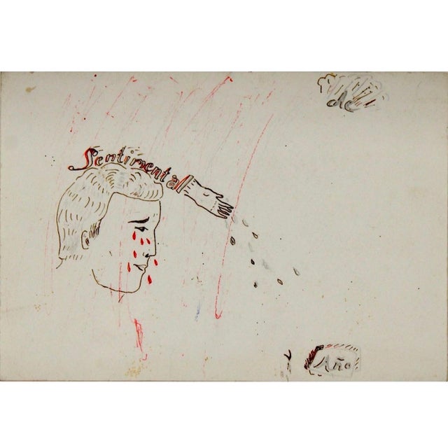 Mario Segundo Perez Argentine, 1960–2018 Sentimental Ink on Paper Dimensions: 7.5 X 9.75 with frame. sheet is 5 X 7 Does...