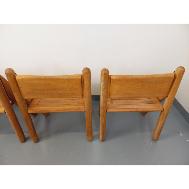 Vintage Brutalist Chairs in Oak, 1960s, Set of 4 For Sale - Image 18 of 18