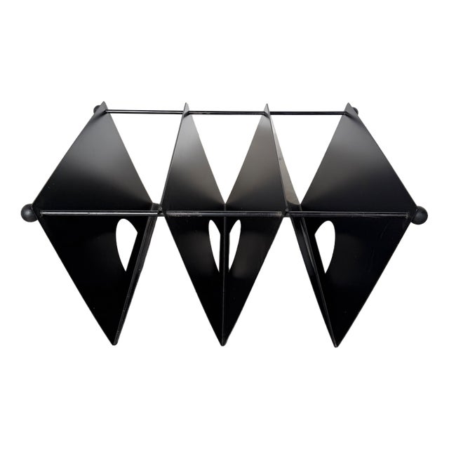 Vintage Magazine Rack in Metal, 1980 For Sale