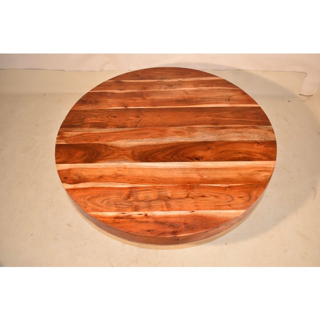 Natural Redwood Round Pedestal Dining Table, Circa 1970's For Sale In Greensboro - Image 6 of 6