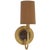 Modern Thomas O'Brien for Visual Comfort Signature Elkins Sconce in Hand-Rubbed Antique Brass & Chocolate Wood Finish with Fawn Silk Shade For Sale - Image 3 of 4