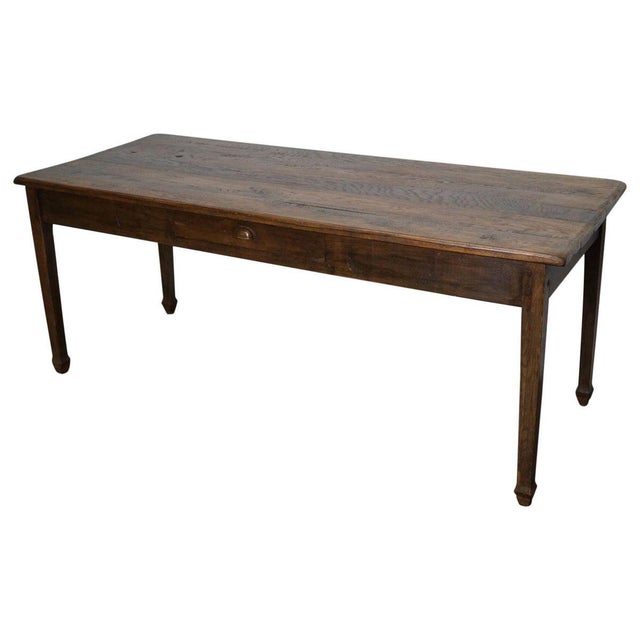 Antique French Oak Farmhouse Dining Table, Late 19th Century For Sale - Image 15 of 15