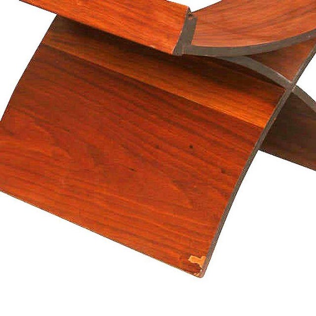 Mid 20th Century Molded Sculptural Plywood Hourglass Side Drink Table With Glass Top For Sale In Los Angeles - Image 6 of 6