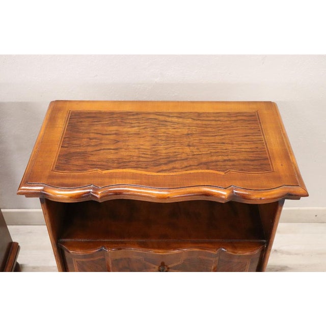 Introducing a stunning pair of Louis XIV style bedside tables, crafted in Italy during the latter half of the 20th...