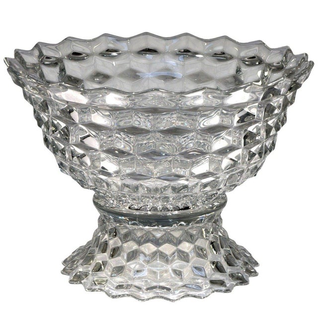 Late 20th Century Fostoria American 2056 No 600 Flaire Punch Bowl With Pedestal Stand - 2 pcs For Sale In Dallas - Image 6 of 6