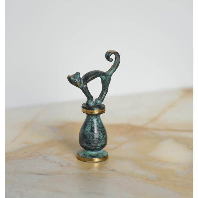 Mid-Century Modern Austrian Brass Cat Corkscrew by Walter Bosse, 1950s For Sale - Image 4 of 6