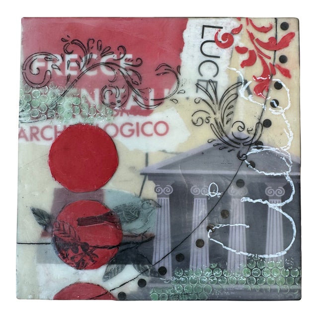 Contemporary Abstract Encaustic "Inspired by Rome #1" by Therese Cook For Sale