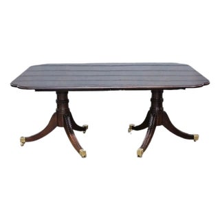 Late 20th Century Statton Duncan Phyfe Cherry Dining Table Old Towne Maryland Made 3 Leaves For Sale