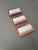 3 x Bankamp Leuchten sconces / wall lights '80s White glass / glass with a layer of copper. wide 22 x height 49 x depth 10...