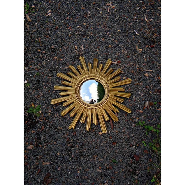 Mid-Century Golden Brass Witch Eye Sunburst Mirror, 1960s For Sale - Image 14 of 14