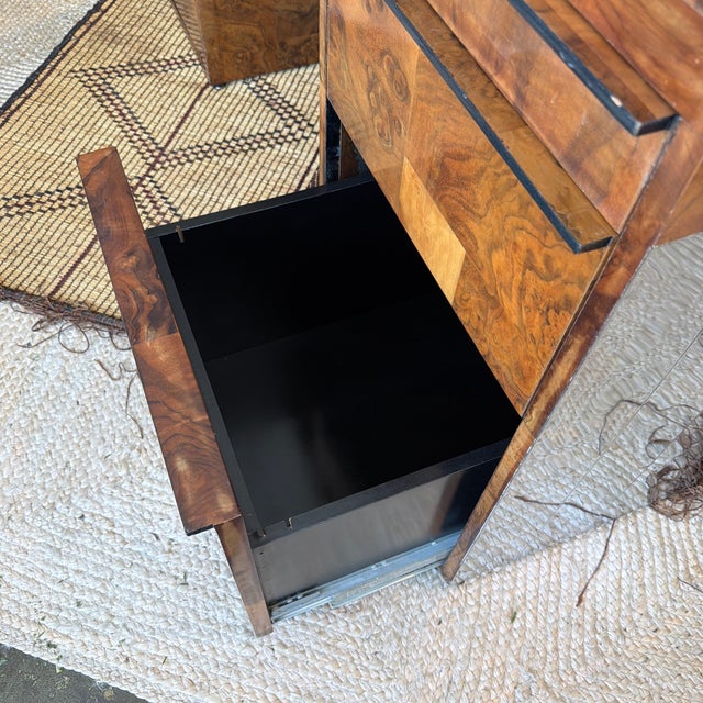 Wood Mid 20th Century Paul Evans Cityscape Patchwork Burl Wood Desk For Sale - Image 7 of 12