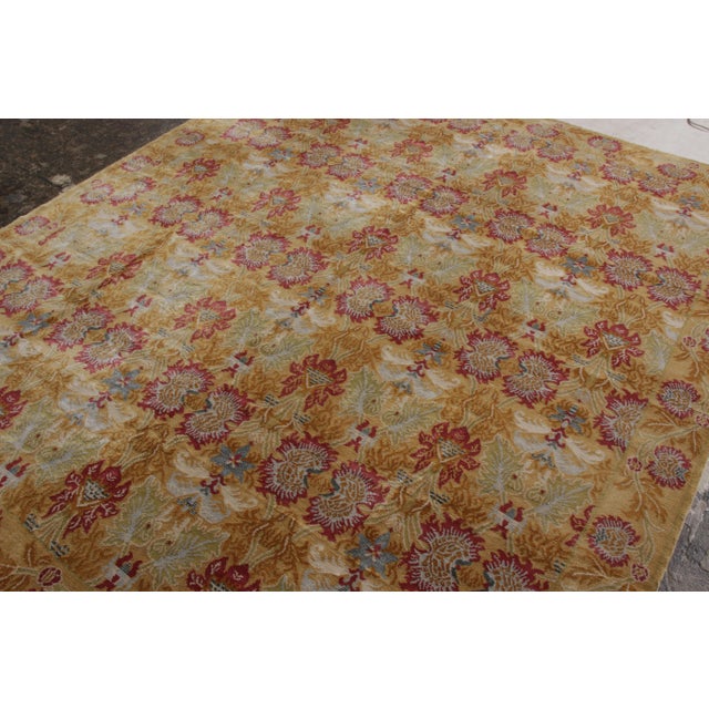 Rug & Kilim Rug & Kilim’s European Style Rug in Gold and Red Floral Pattern For Sale - Image 4 of 6