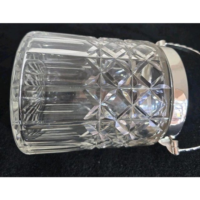 Antique George V Cut Glass Biscuit Barrel with Sterling Silver Mount, 1919 For Sale - Image 13 of 18