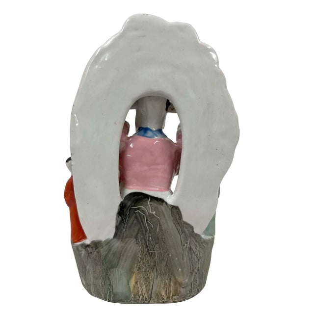 Vintage Chinese Hand-Crafted Porcelain Medicine King Sculpture For Sale - Image 10 of 10