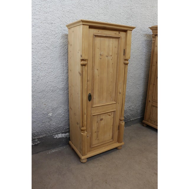 Narrow Cabinet with Carved Columns, in Restored conditions. Designed 1890 to 1919