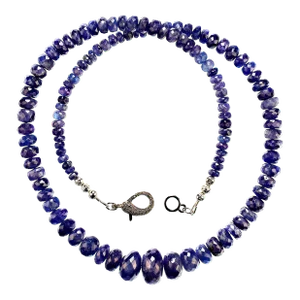 Tanzanite Necklace Graduated Purple/Blue Rondelles