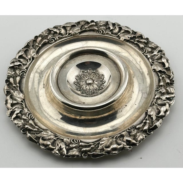 Victorian Antique Mid 19th Century Silver Arum Lily Flower Champagne Coaster by Renowned Germany Maker Koch & Bergfeld For Sale - Image 3 of 18
