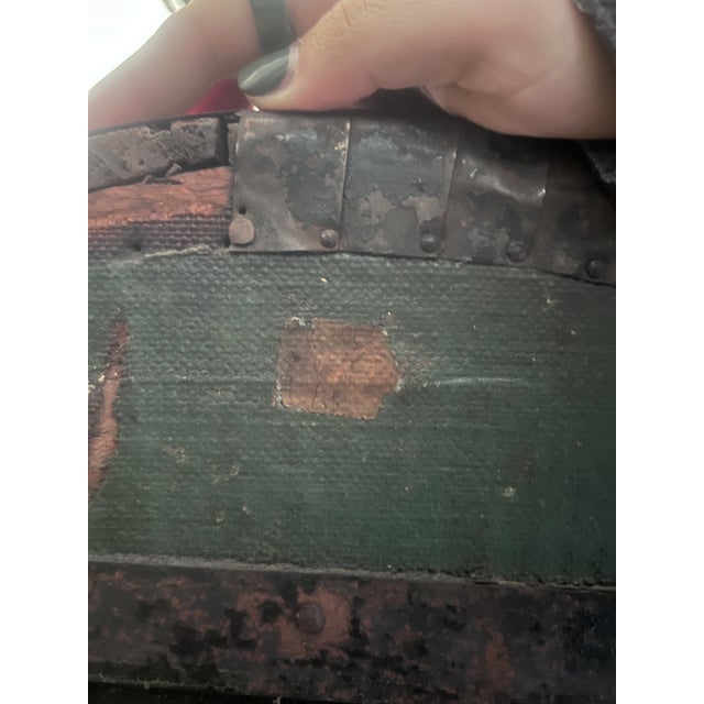 Authentic late 19th / early 20th century European transatlantic steamship trunk, originally used on the Compagnie Générale...