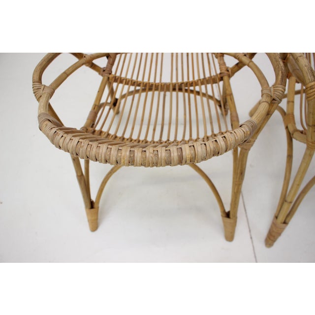Set of Czechoslovakia Lounge Chairs in Rattan by Alan Fuchs, 1960s For Sale - Image 12 of 15