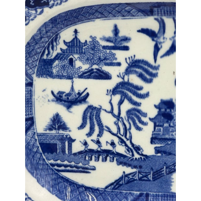 Mid 20th Century Ridgway Blue Willow Platter For Sale - Image 9 of 12