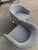 Pair of cantilevered Barrel Chairs, believed to by Pace. Very nice quality with stainless legs. Newly reupholstered and...