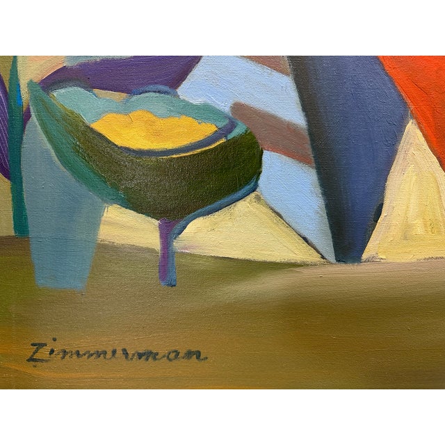 Marc Zimmerman "Jungle Sonata in B Sharp" Oil Painting, Lush Tropical Jungle, Hidden Leopard, Vivid Botanical Forms, Contemporary Art West Coast For Sale - Image 4 of 6