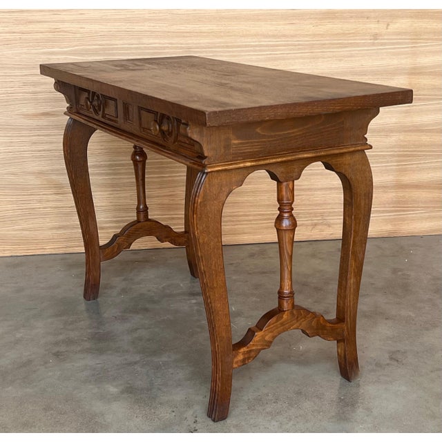 Brown Early 19th Century Walnut Wood Catalan Spanish Console, Desk or Vanity Table For Sale - Image 8 of 18