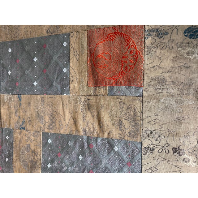 Antique Japanese Silk Kesa Monk's Robe with Patchwork Meiji Era For Sale - Image 13 of 16
