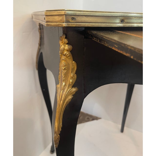 French Napoleon III Ebonized Mechanical Writing Table & Vanity, 19th Century For Sale - Image 12 of 18