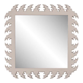 Fleur Home Audubon Square Mirror in Elephant's Breath, 24x24 For Sale