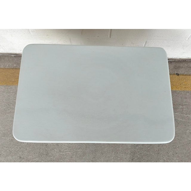 Modern Currey & Company Modern White Porcelain Outdoor Shower Bench For Sale - Image 3 of 3