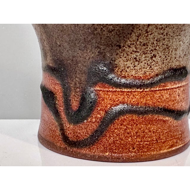 A sculptural high quality studio ceramic art vase, created by the renown German ceramic artist Helma Klett (1908-1996)...