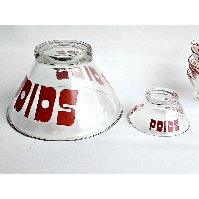 Anchor Hocking Mid 20th Century Wheaton Glass Graphic Salad Bowls Set, 7 Pieces For Sale - Image 4 of 11