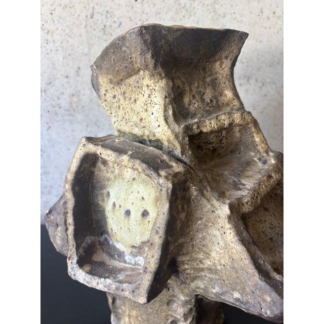 Ceramic Vintage Mid-Century Brutalist American Studio Pottery Sculptural Vase For Sale - Image 7 of 10