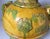 Large Italian Bright Yellow Glazed Earthenware Handled Vessel For Sale - Image 4 of 10